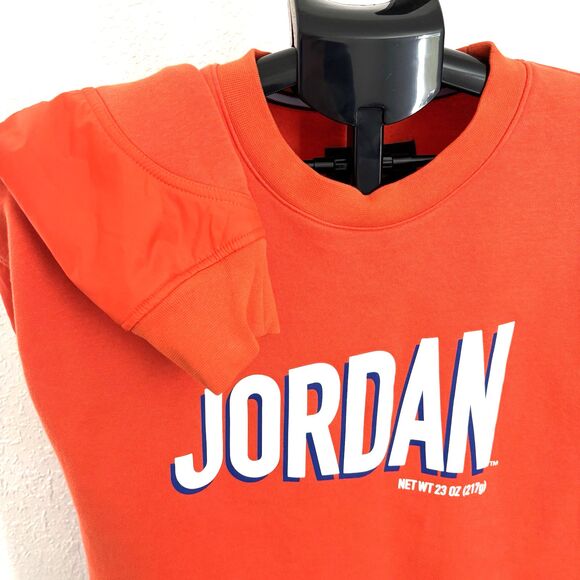 Michael Jordan Mens Spell Out Flight MVP Wheaties Crewneck Sweatshirt Orange L - Picture 5 of 9